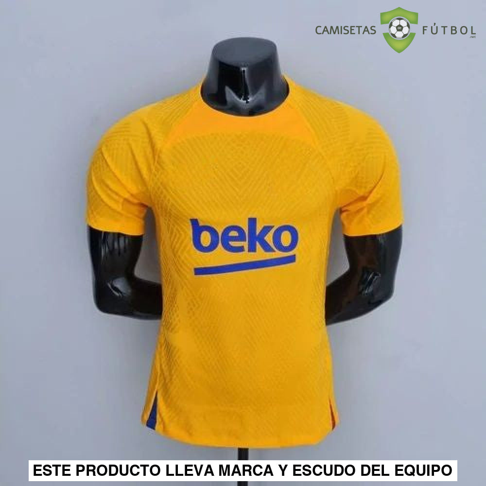 Camiseta Barcelona 22-23 Entreno Amarillo (Player Version) Parche Especial
