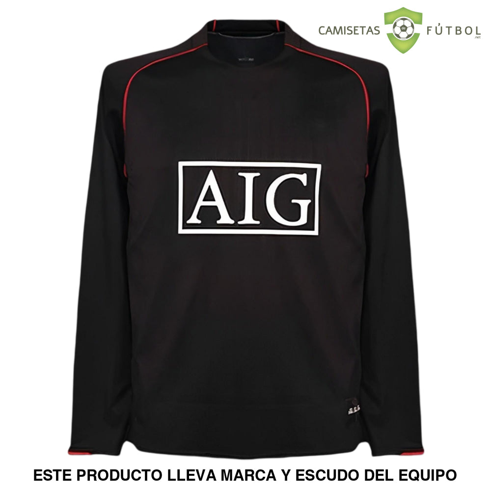 Camiseta Manchester United 07-08 Visitante Manga Larga (Versión Retro) De Futbol