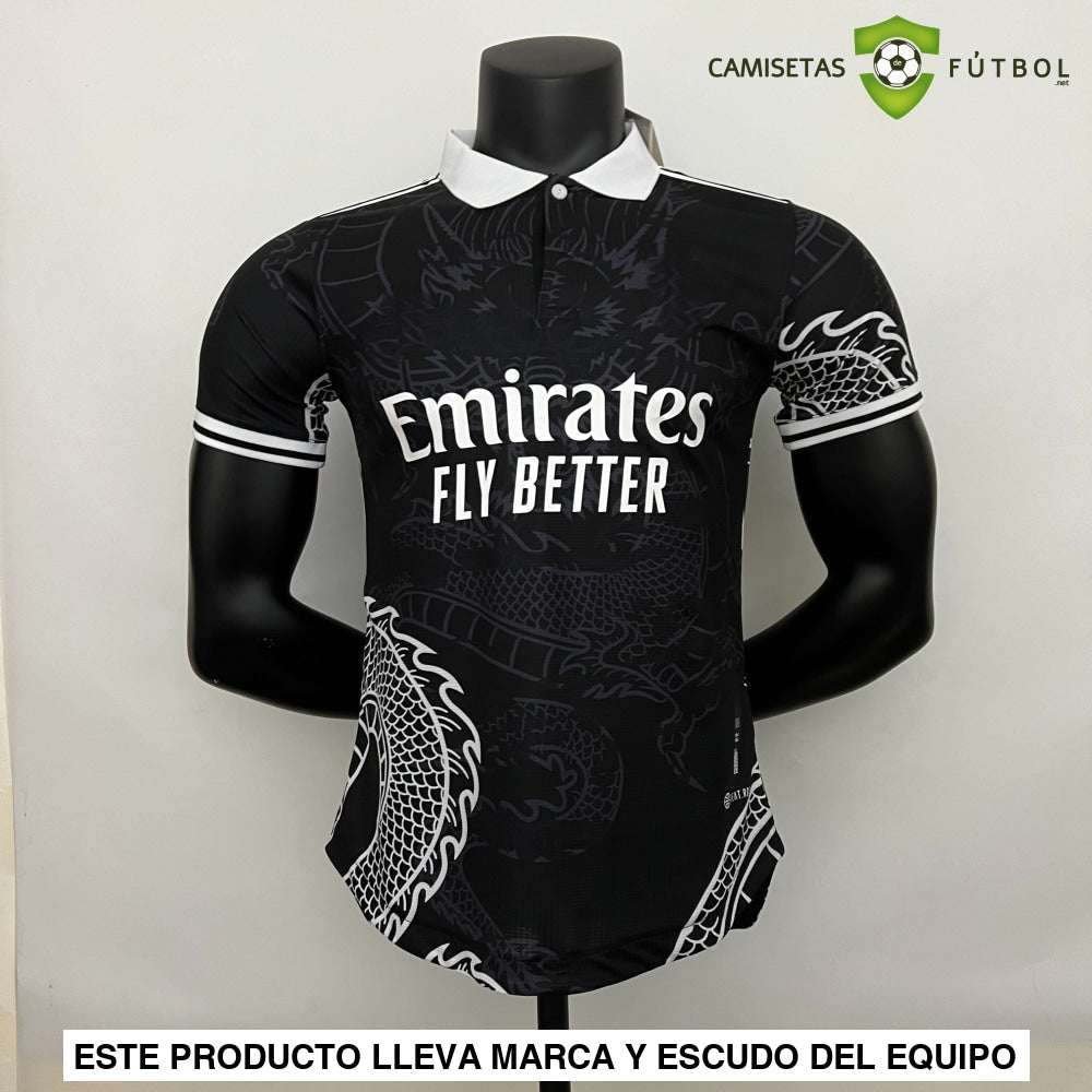 Camiseta Real Madrid 22-23 Edicion Especial Dragón Negro (Player Version) Parche