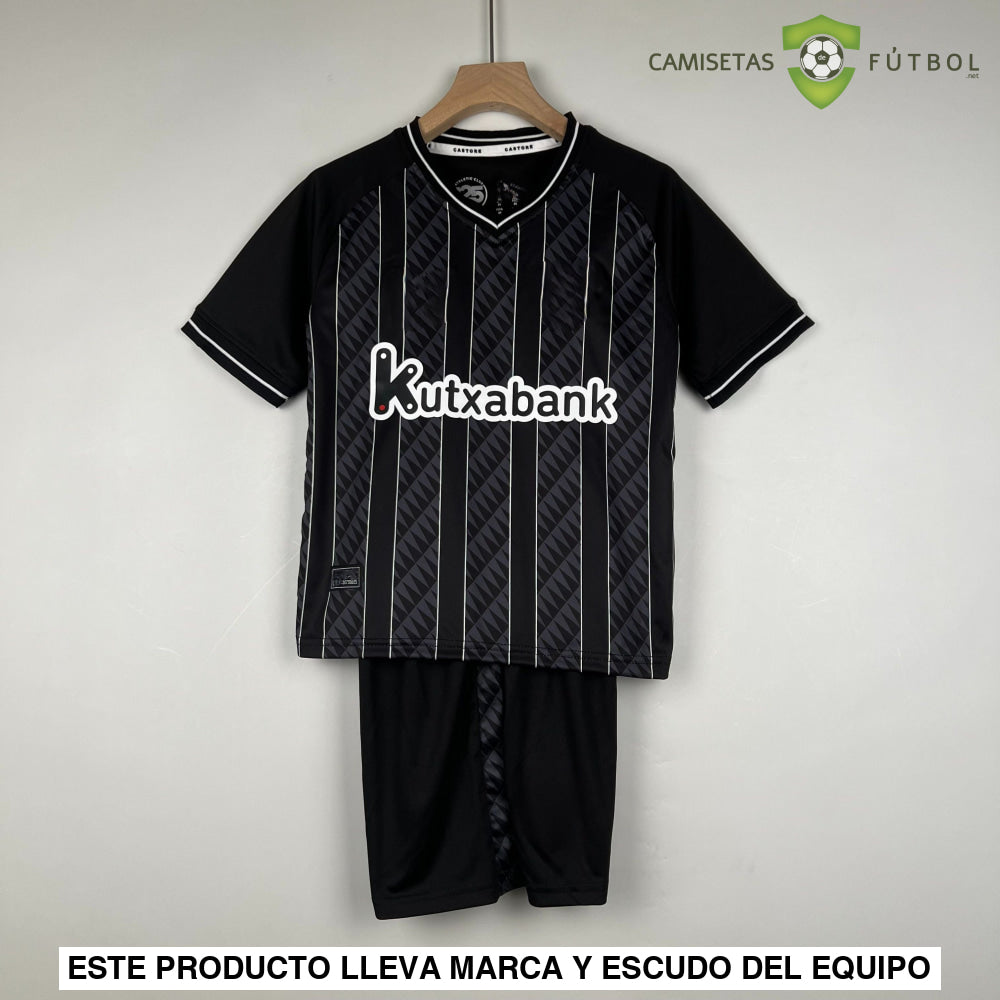 Kit Infantil Athletic De Bilbao 23-24 Portero Negro Personalizado
