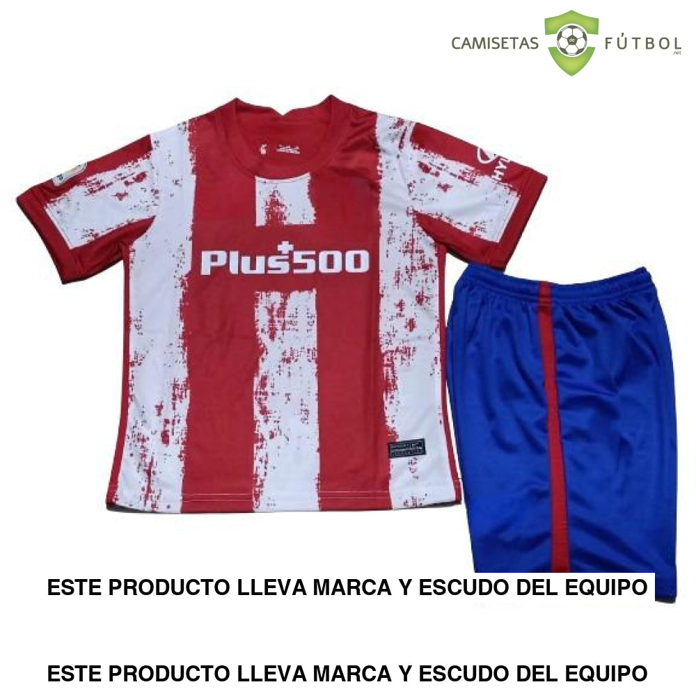 Equipación Atlético De Madrid 21-22 Local Personalizado Niño (Entrega En 24-72 Horas) Personalizado