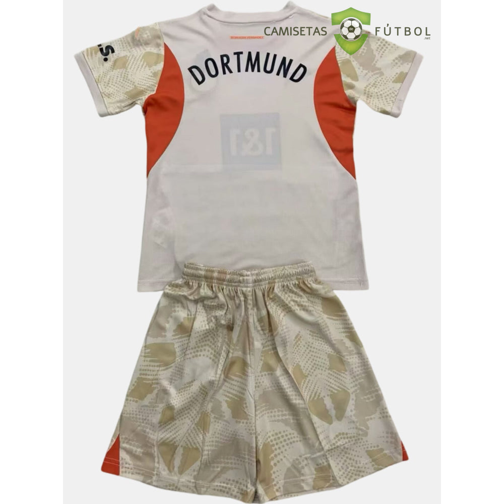 Equipación Borussia Dortmund 24-25 Portero Beige Niño Personalizado