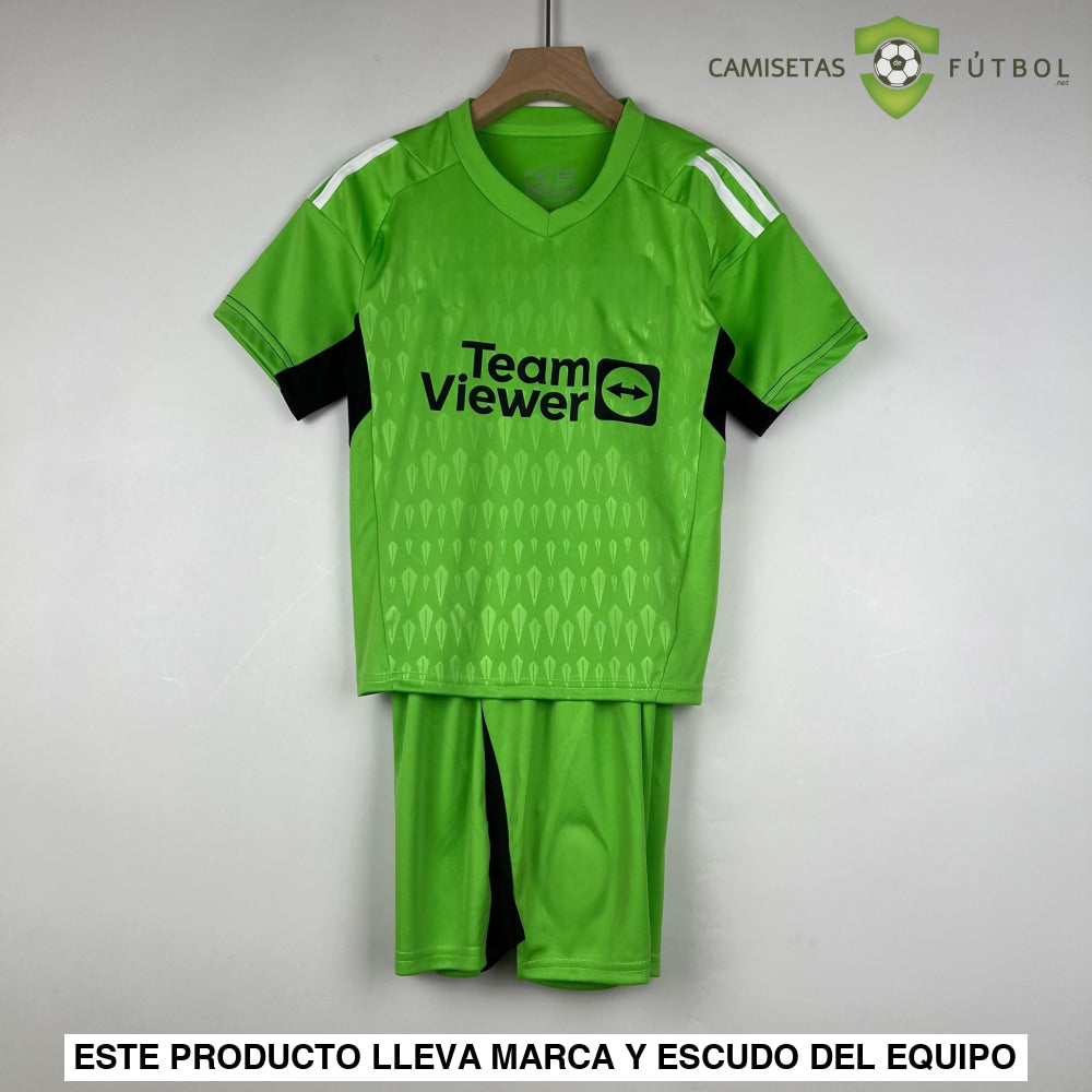 Kit Infantil Manchester United 23-24 Portero Verde Personalizado