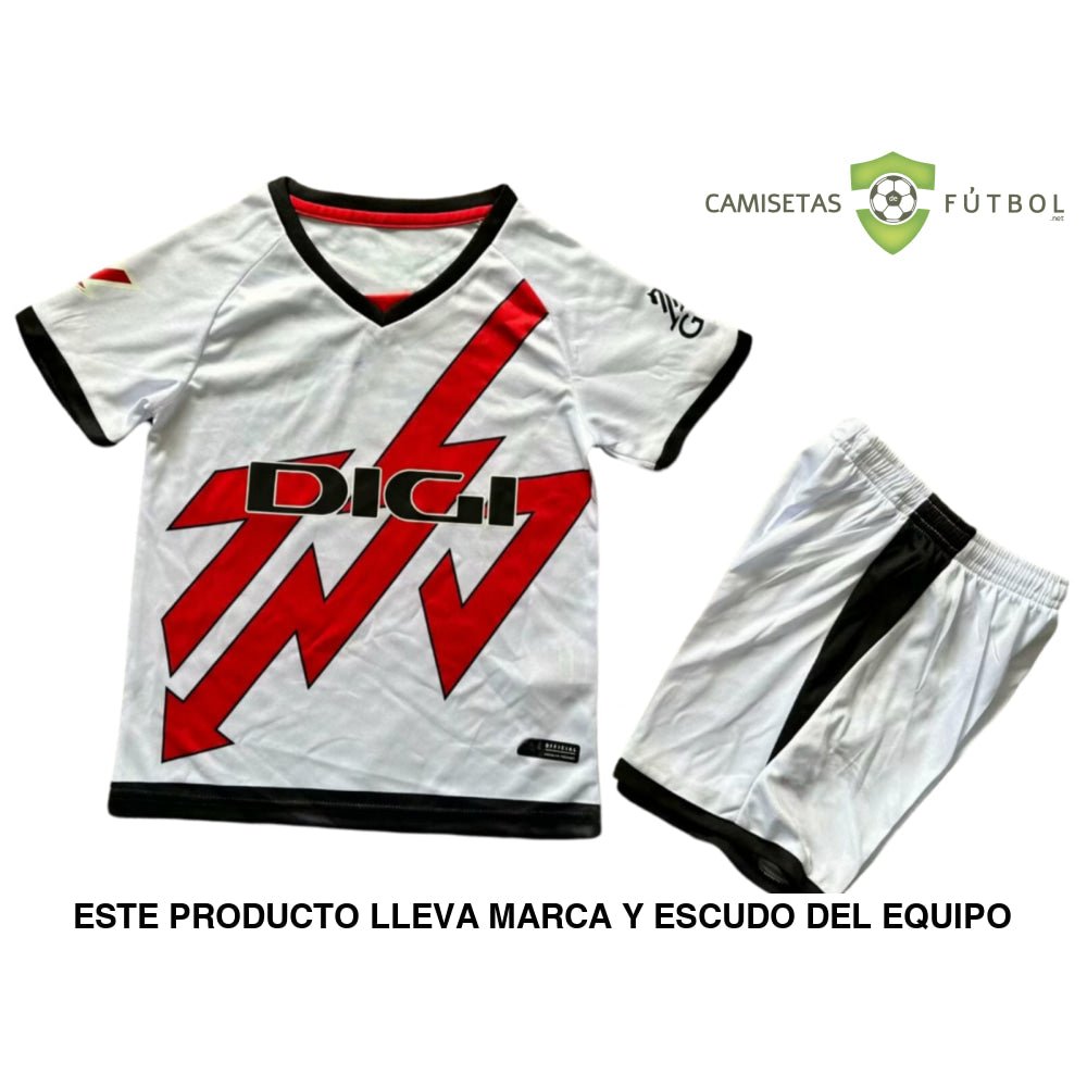 Equipación Rayo Vallecano 24-25 Local Niño Personalizado