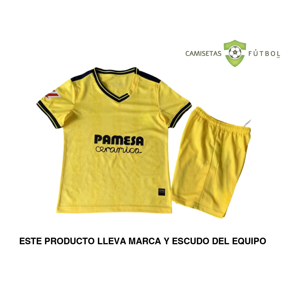 Equipación Villarreal 24-25 Local Niño Personalizado